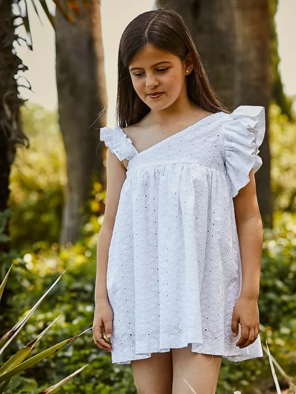 Vestido Bordado Blue Moon Blanco