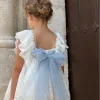 Vestido Ceremonia crudo y azul - Imagen 4